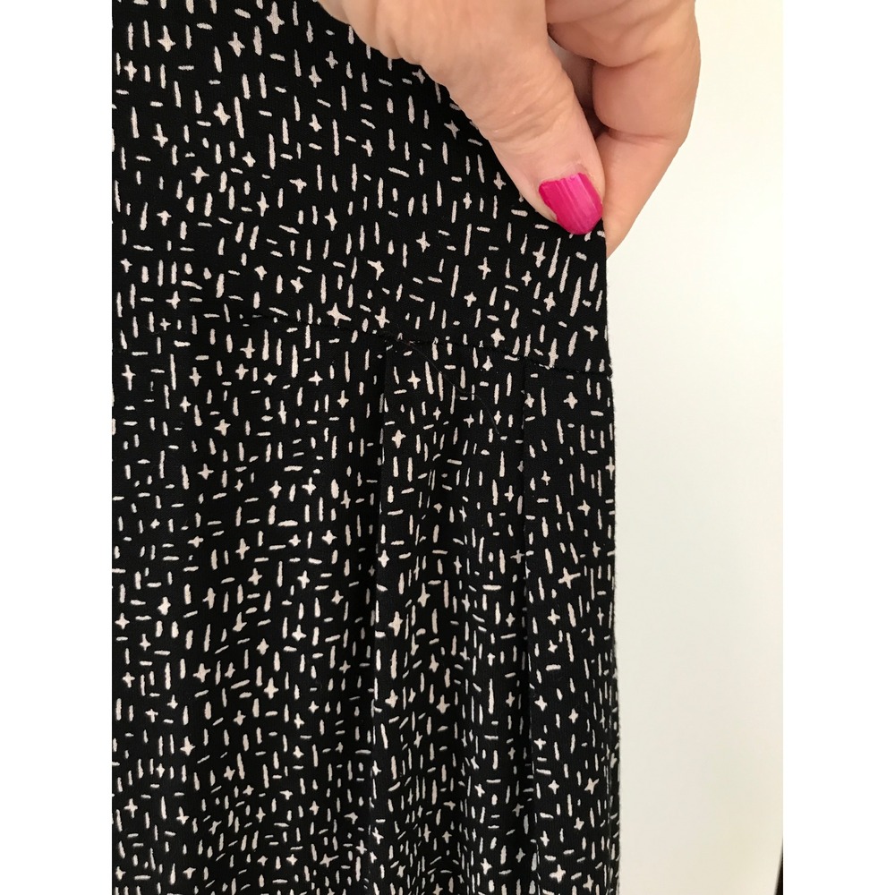J Jill Wearever Collection Stretch 3X Women Black White Print Long Sleeve Dress - Picture 4 of 5
